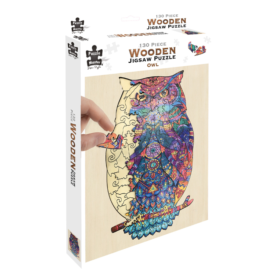 Wooden Shaped Piece Puzzle Owl 130 Pieces