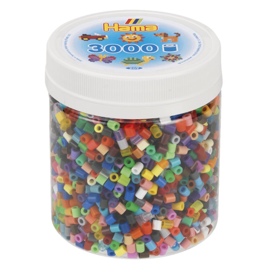 Hama Beads Tub Of 3000 Beads AllÂ Colours