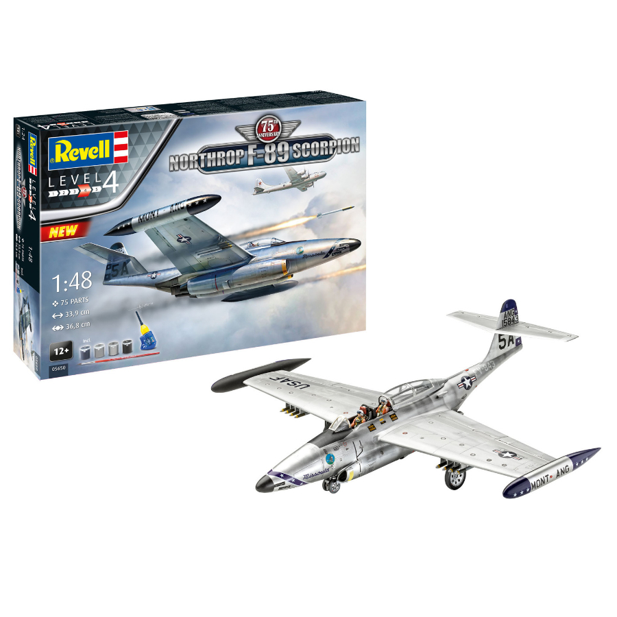 Revell Model Kit 1:48 US Northrop F-89 Scorpion 50th Anniversary Set