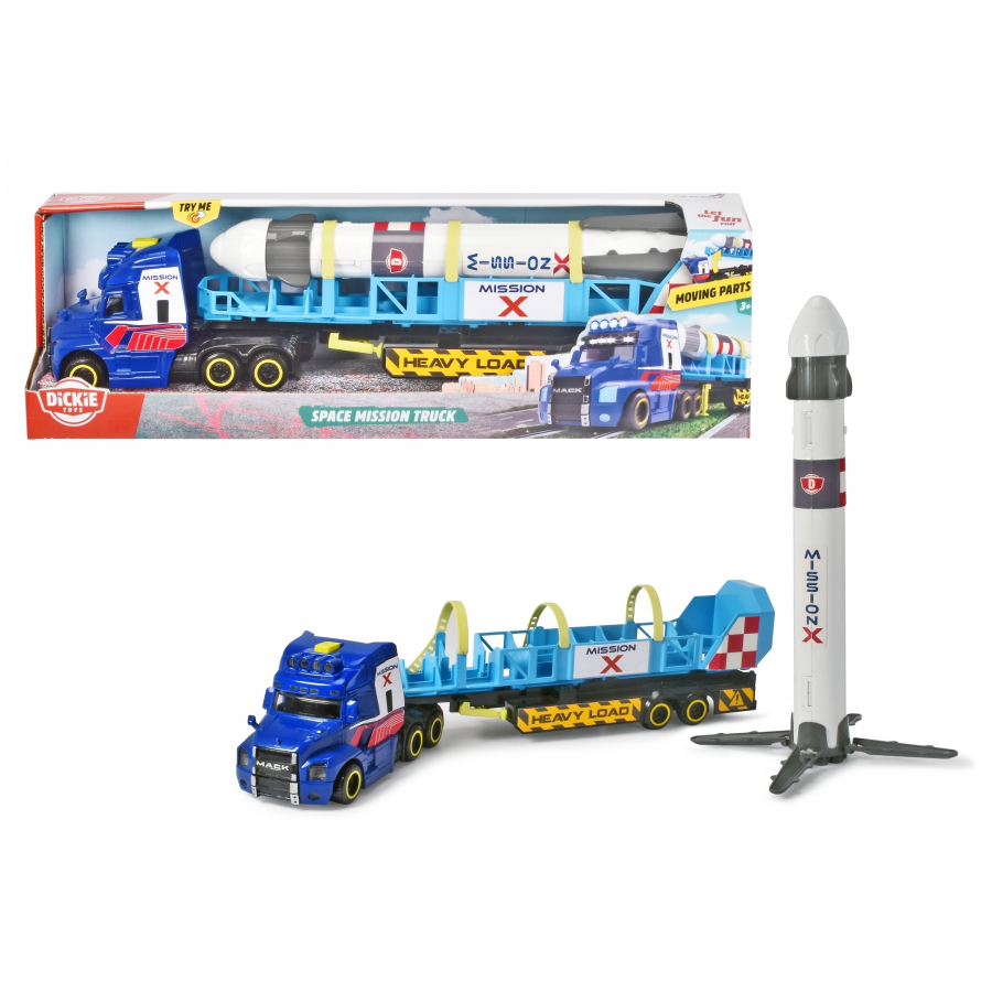 Dickie Toys Truck & Trailer With Lights & Sounds Including Space Mission Rocket