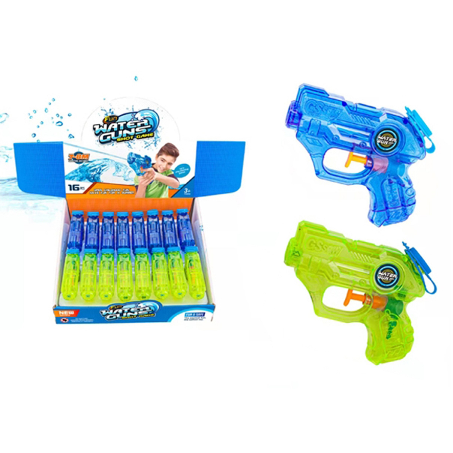 Water Pistol Clear Coloured Assorted