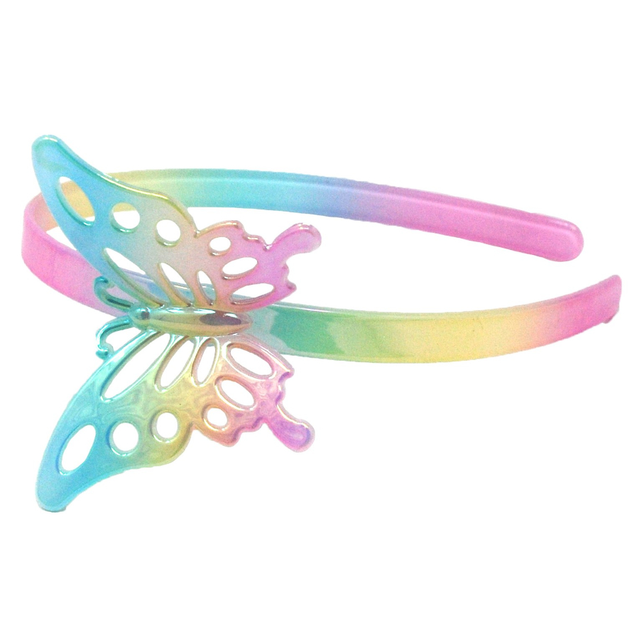 Pastel Iridescent Butterfly Headband Assorted