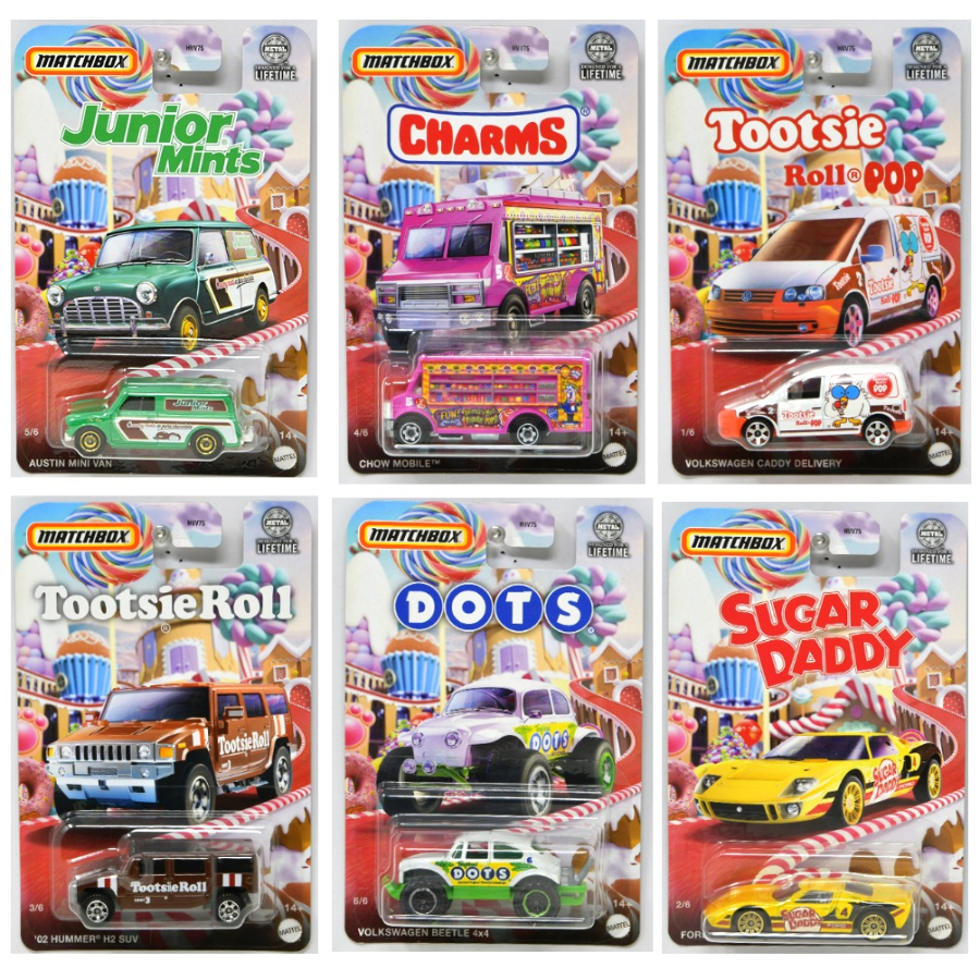 Matchbox Vehicles Candy Food Series Assorted