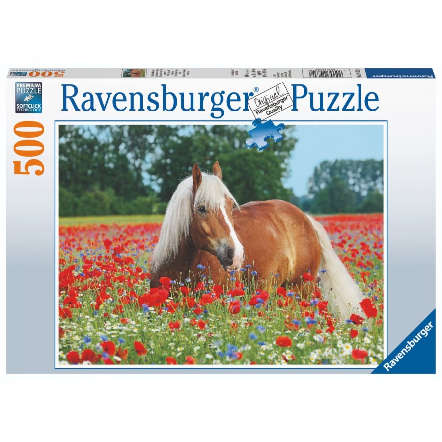 Ravensburger Puzzle 500 Piece Horse In The Poppy Field