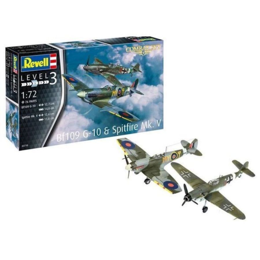 Revell Model Kit 1:72 Combat Set BF109G-10 & Spitfire MkV