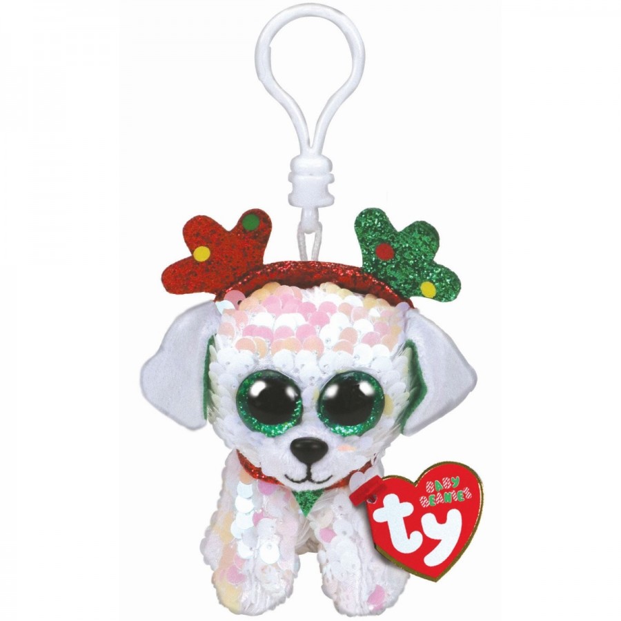 Beanie Boos Flippables Clip Christmas Sugar Dog With Antlers