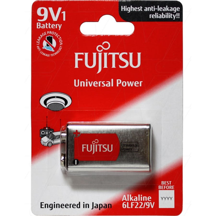 Fujitsu Alkaline 9V Battery 1 Pack