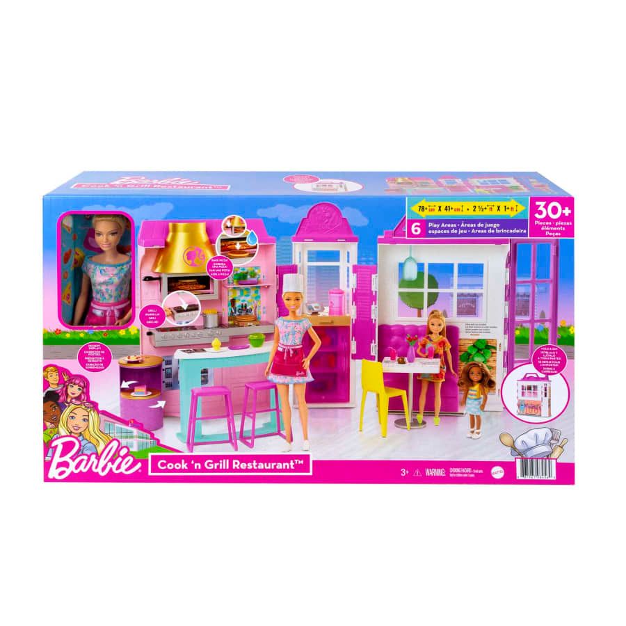 Barbie Cook N Grill Restaurant Playset With Doll