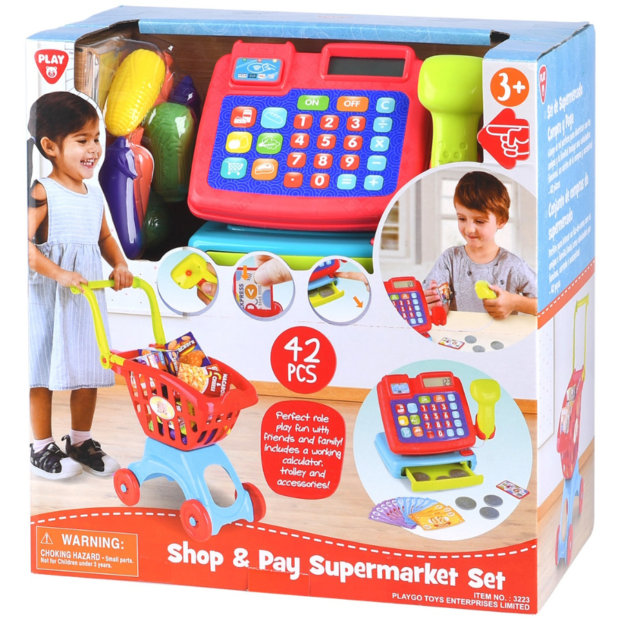 Shop & Pay Supermarket Set With Trolley Cash Register & Accessories