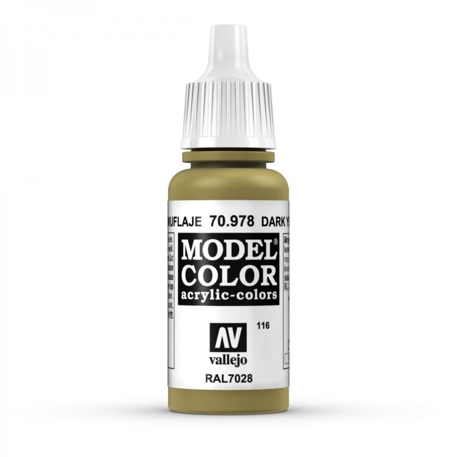 Vallejo Acrylic Paint Model Colour Dark Yellow 17ml