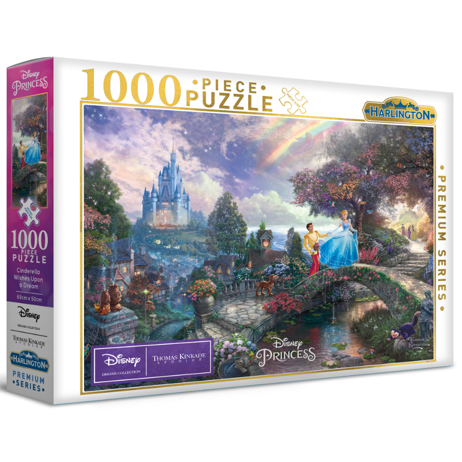Harlington 1000 Piece Puzzle Thomas Kinkade Design Cinderella Wishes Upon A Dream