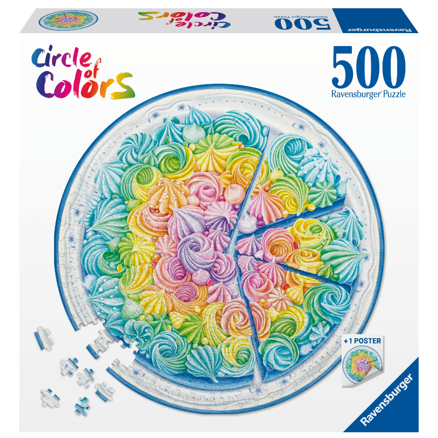 Ravensburger Puzzle 500 Piece Circle Of Colour Rainbow Cake