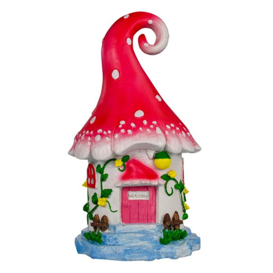 Fairy Garden Mushroom House With Red Roof 19cm