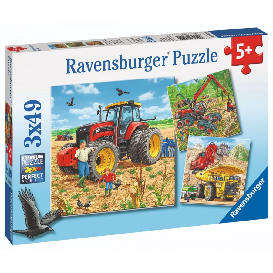 Ravensburger Puzzle 3x49 Piece Giant Vehicles