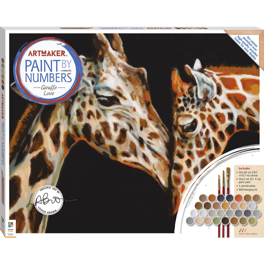 Art Maker Paint By Numbers On Canvas Giraffe Love
