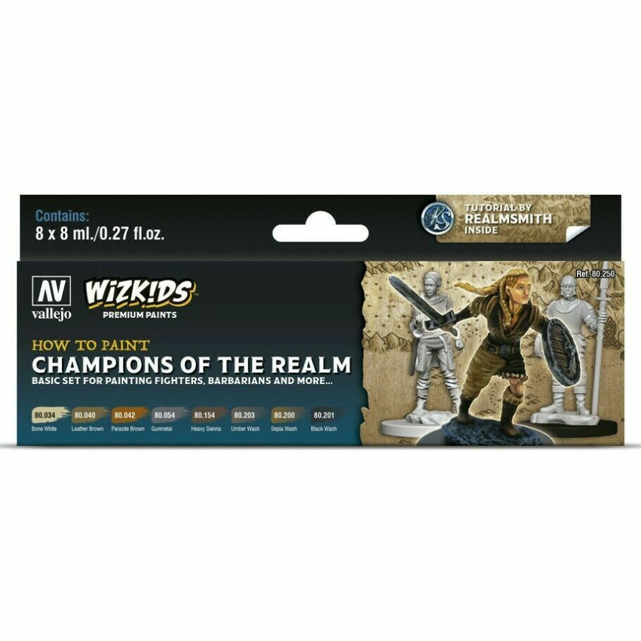 Vallejo Wizkids Premium Paint Set Champions Of The Realm 8 Pack
