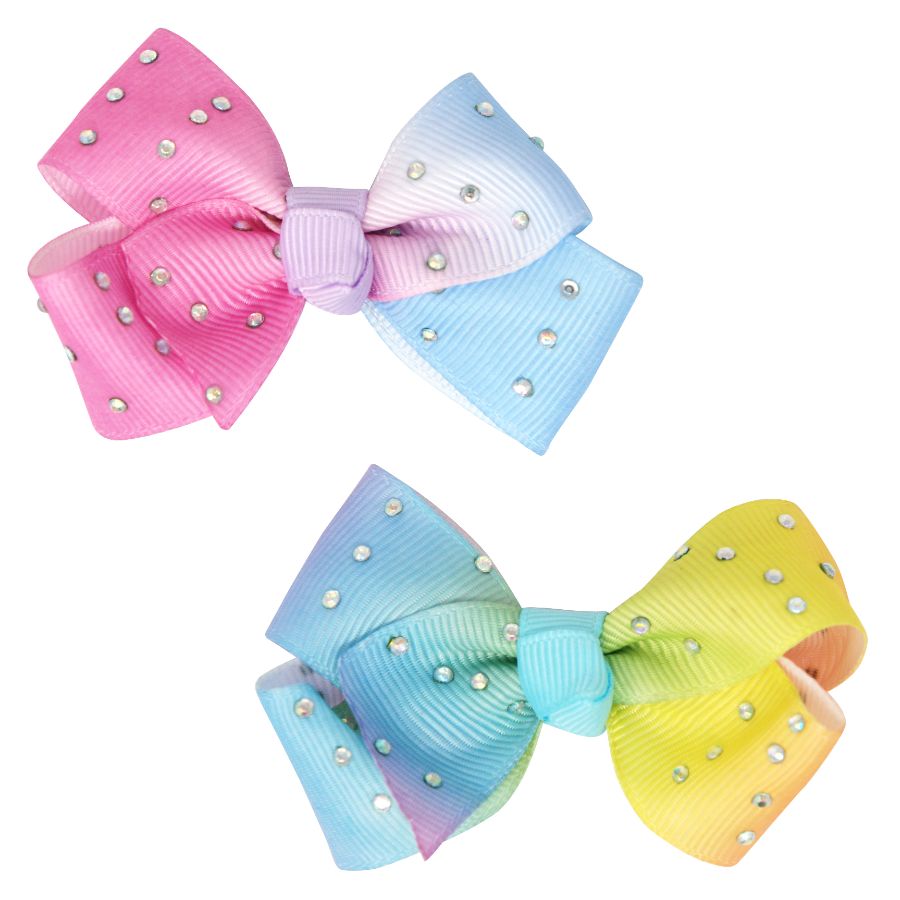 Gem Ombre Bow Hairclips Assorted