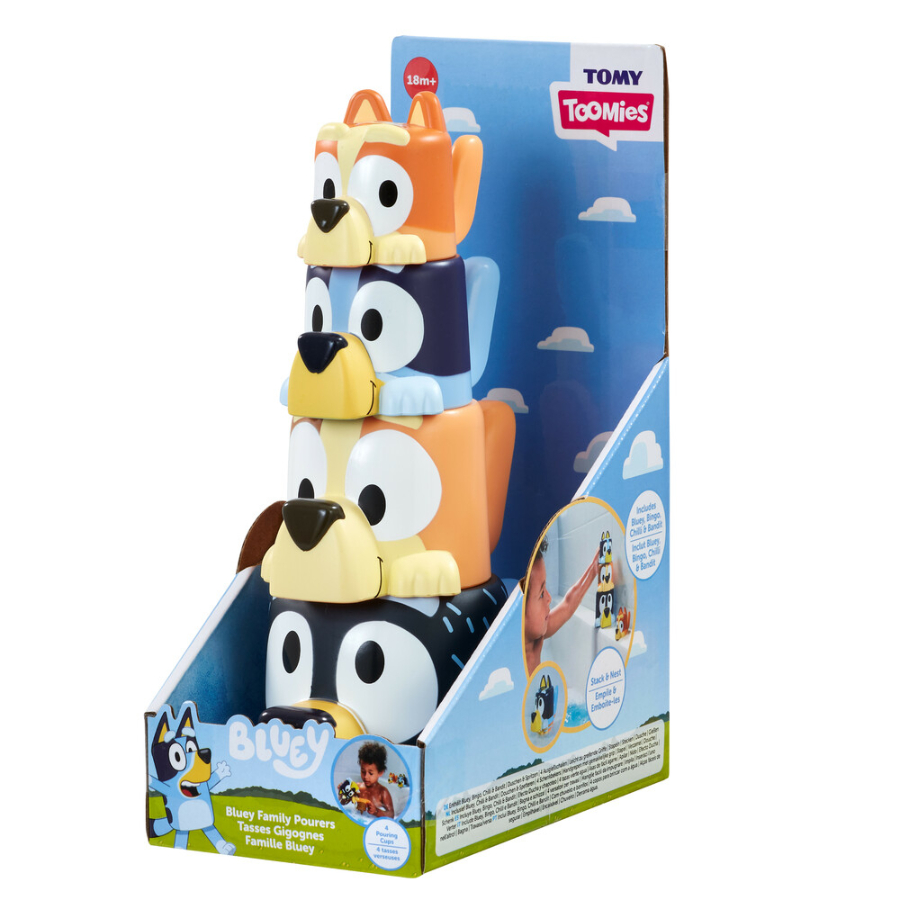 Bluey Bath Toy Family Pack Of Water Pourers