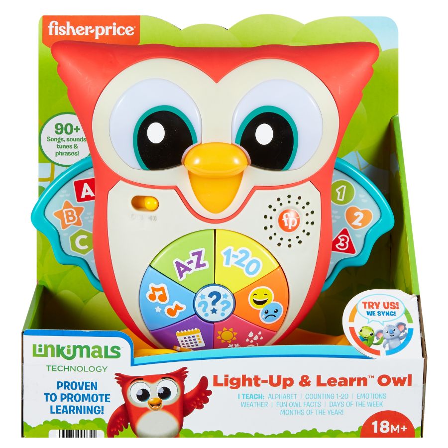 Gufo Interattivo Fisher-Price Linkimals, Musicale Con Luci, 90+ Canzoni, Per Bambini 18+ Mesi, HJN62