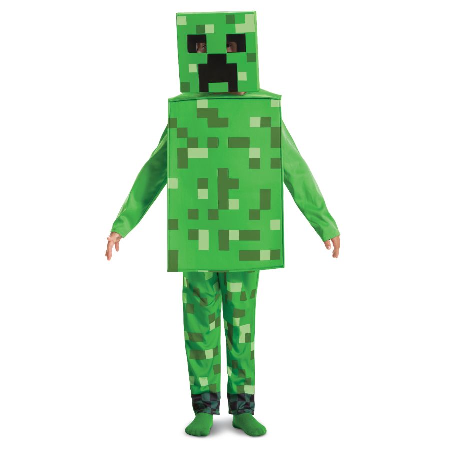 Minecraft Creeper Kids Dress Up Costume Size 7-8