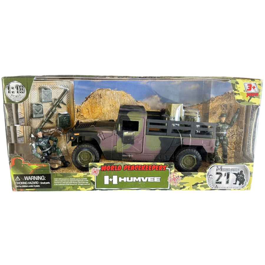 World Peacekeepers Military Humvee With 2 Figures & Accessories Assorted