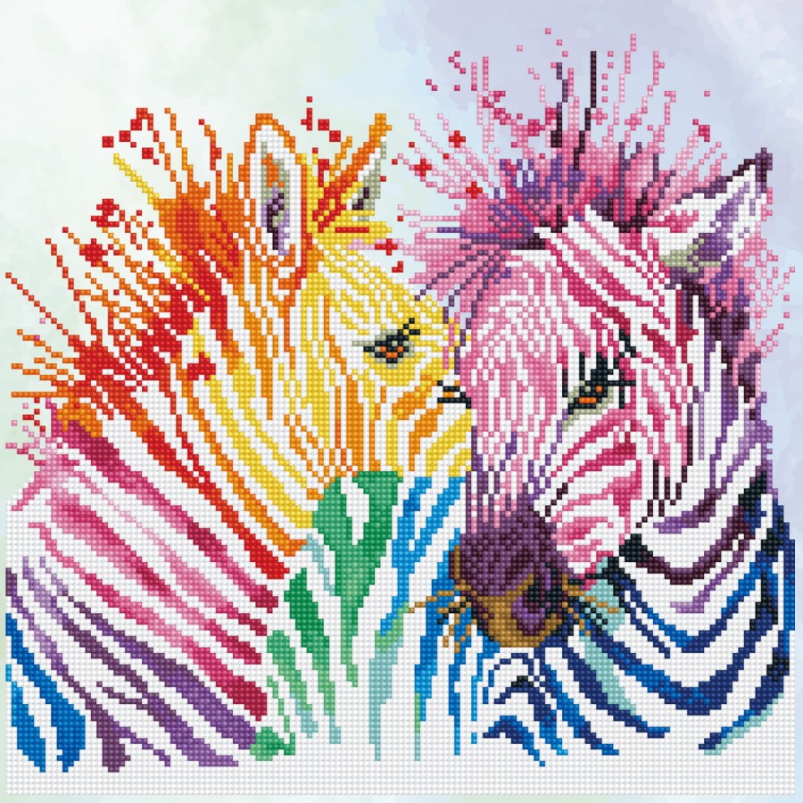 Diamond Dotz Rainbow Zebras 40cm x 40cm