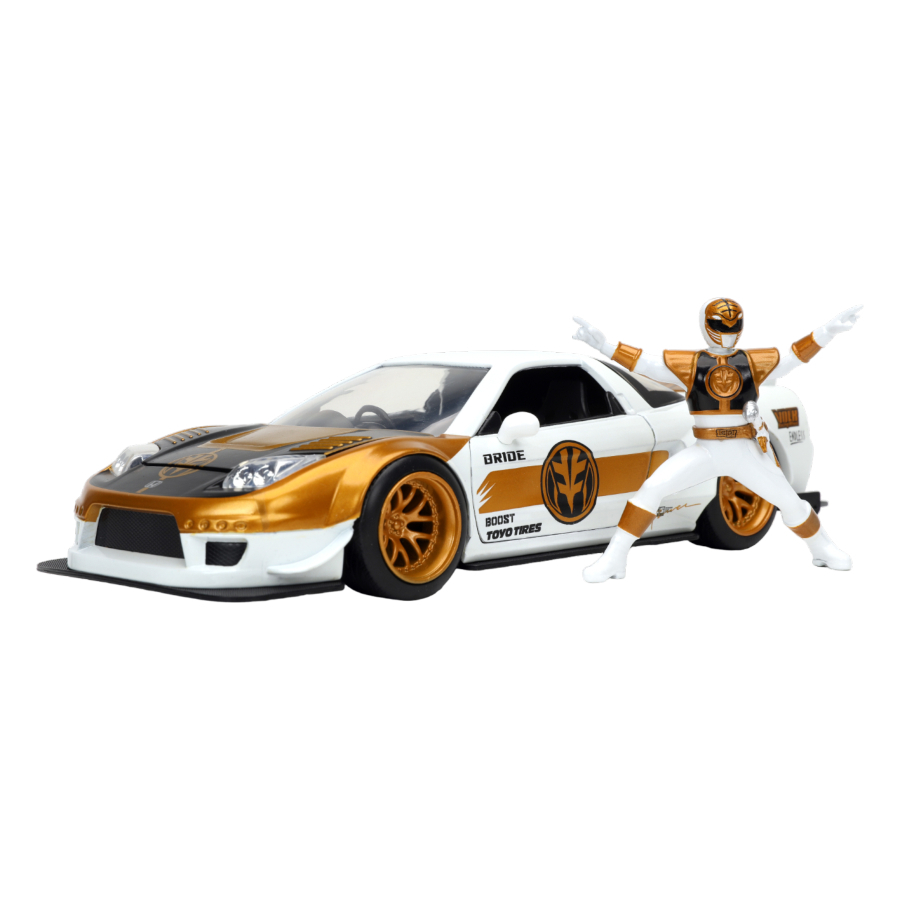 Jada Diecast 1:24 Power Rangers 2002 Honda NSX With White Ranger Figure