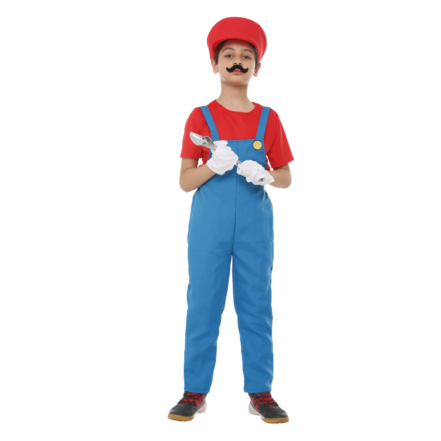 Costume Plumber Dress Up For Kids Large