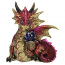 Dragon Holding Sorceror Ball Red & Bue 15cm
