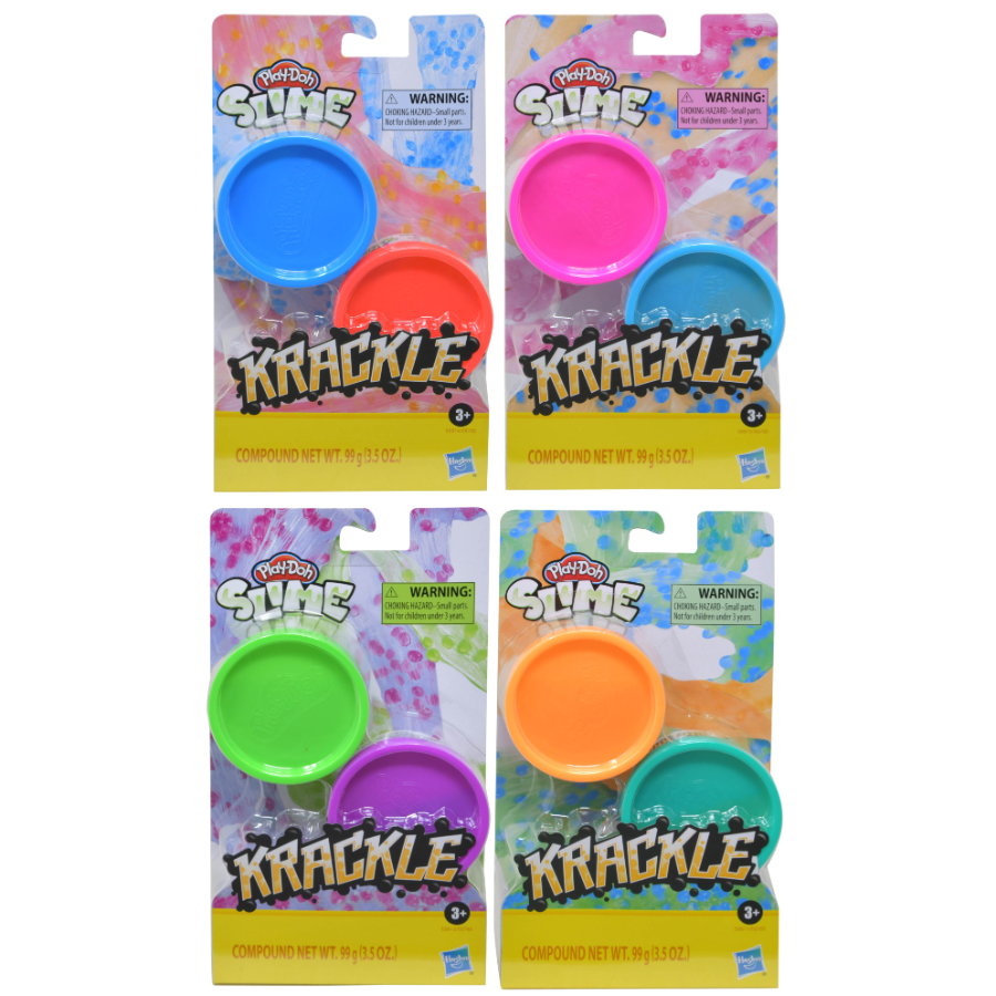 Playdoh Krackle Slime 2 Tub Pack Assorted