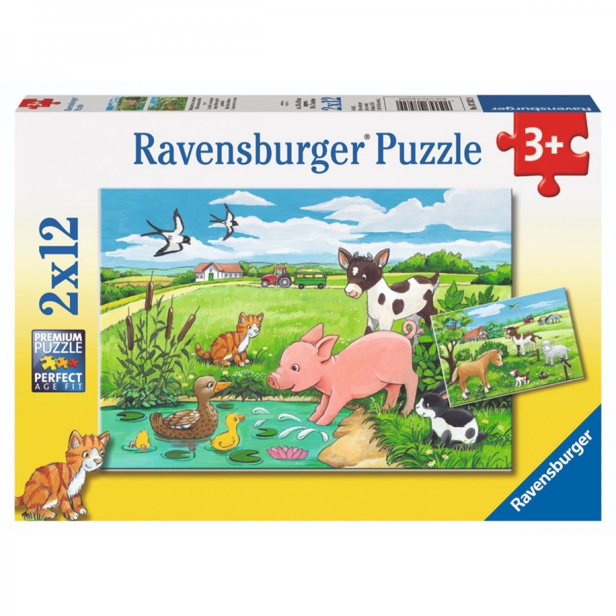 Ravensburger Puzzle 2x12 Piece Baby Farm Animals
