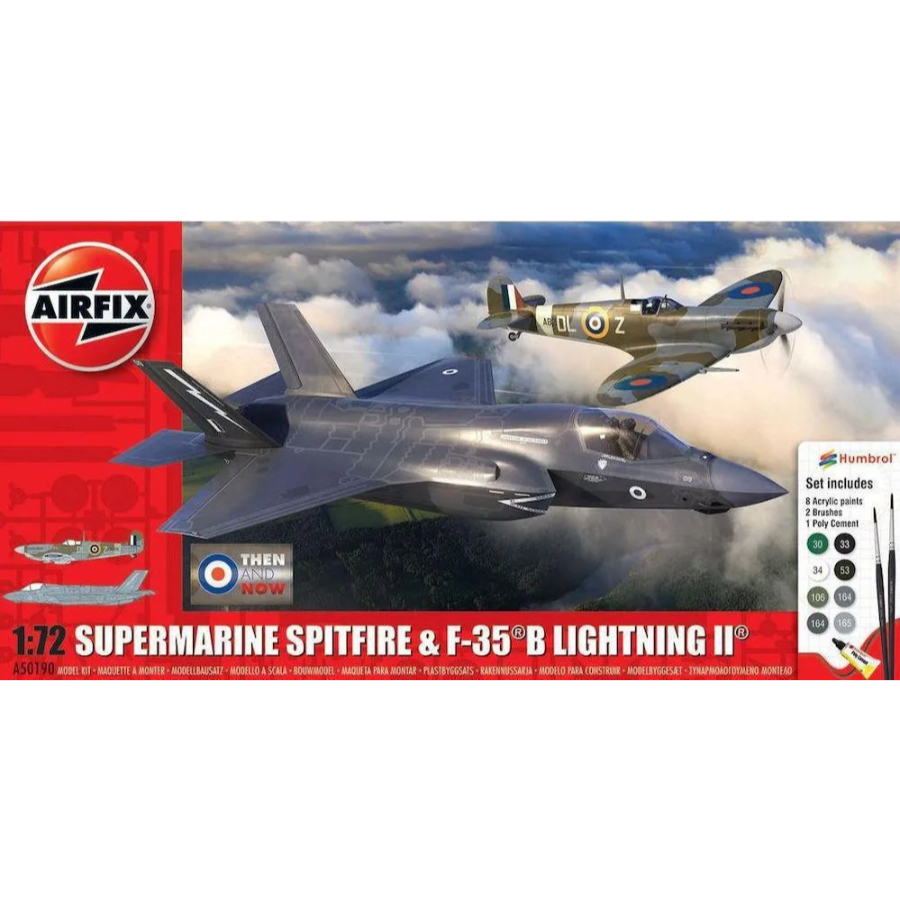 Airfix Model Kit 1:72 Then & Now Spitfire Mk VX & F-35B Lightning II