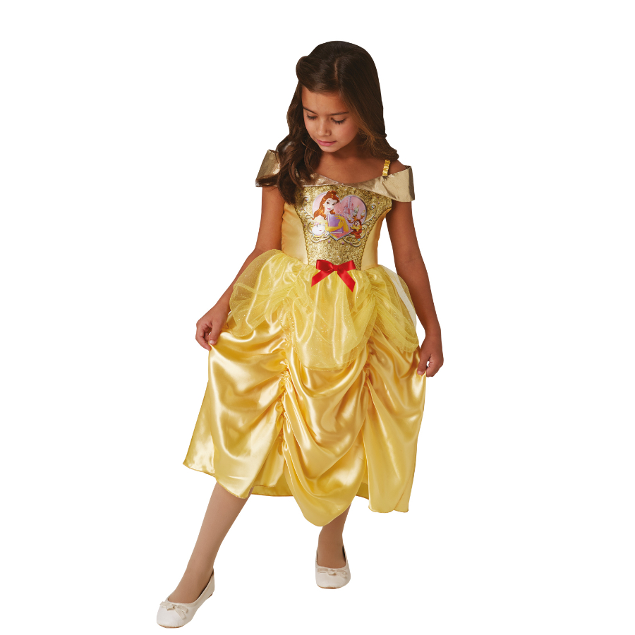 Disney Princess Belle Sequin Classic Kids Dress Up Costume Size 4-6