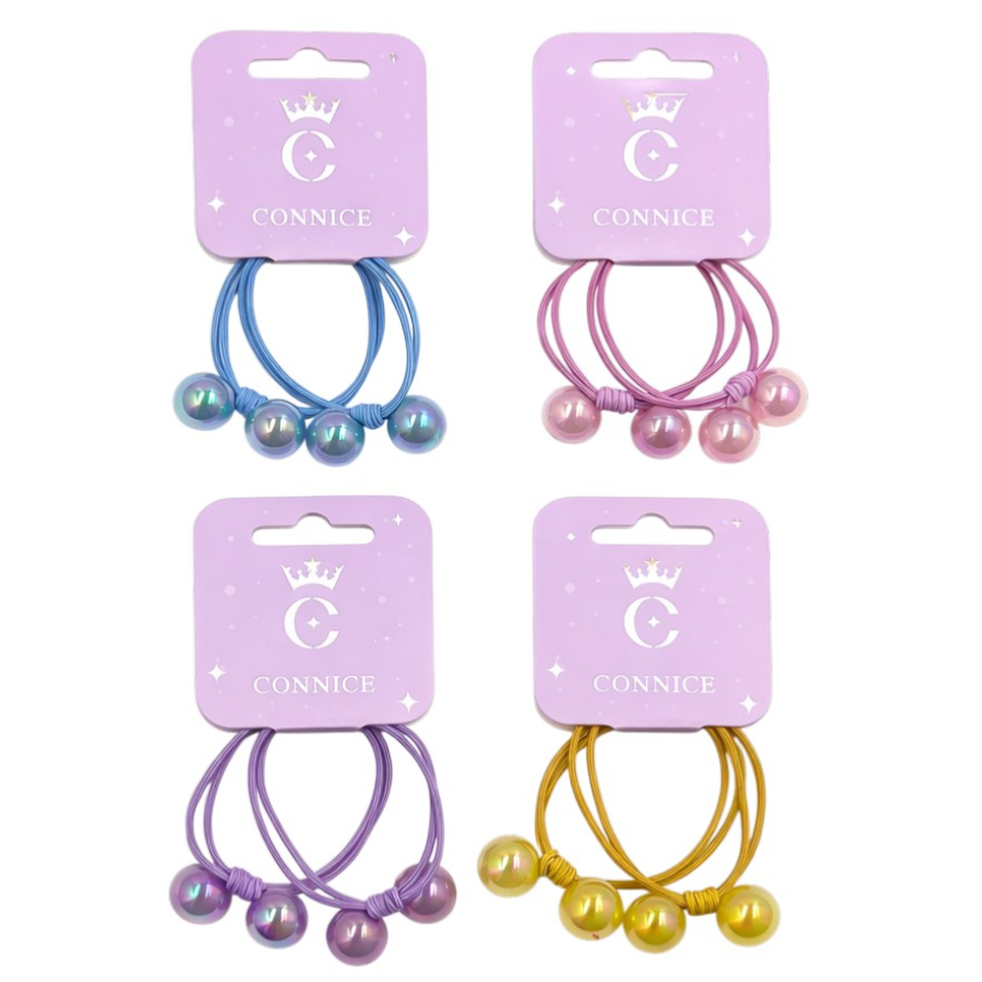 Kids Hair Ties Exploding Beads 2 Pack Assorted