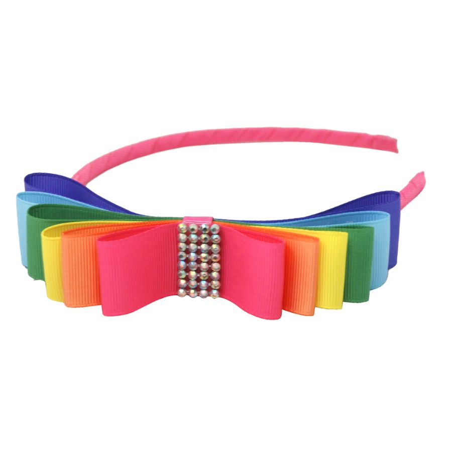 Rainbow Bouncing Bow Headband