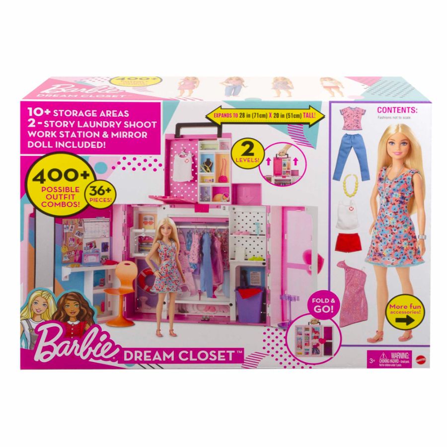 Barbie Dream Closet Playset With Doll & Accessories