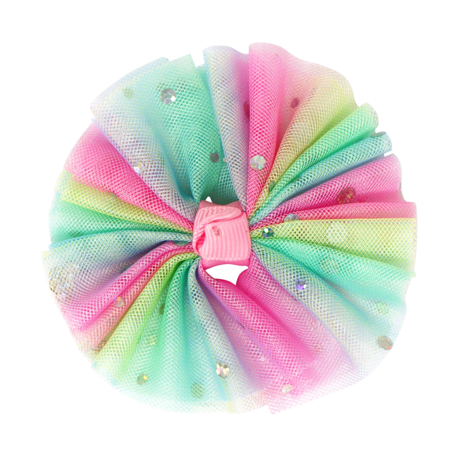 Rainbow Fantasy Tulle Hair Bow