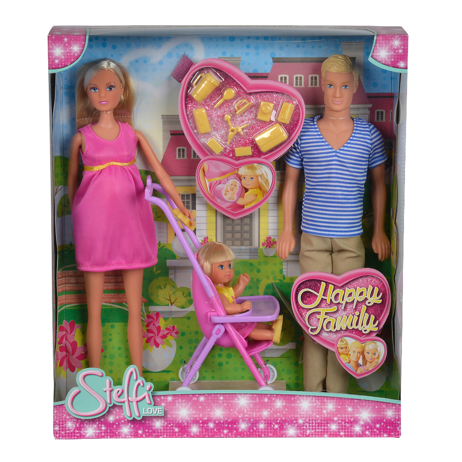 Steffi Love Happy Family 3 Dolls Including Pregnant Steffi & Accessories