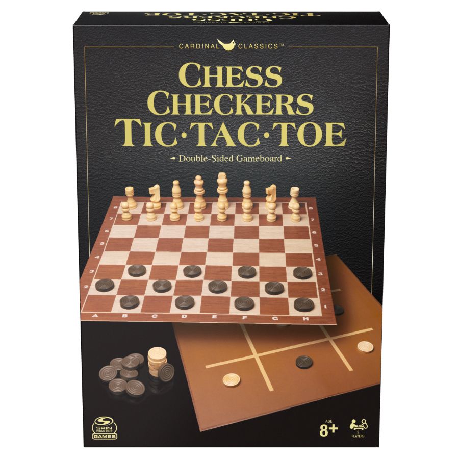 Cardinal Classics Chess Checkers & Tic Tac Toe