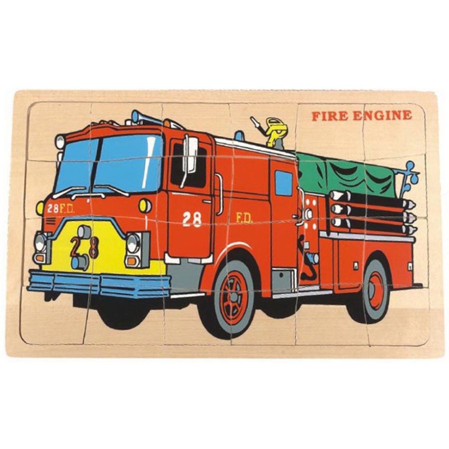 Wood Jigsaw 24 Piece Fire Engine