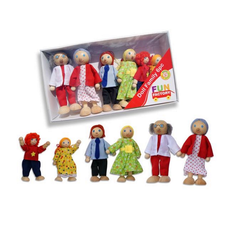 Wood Doll Family In Box