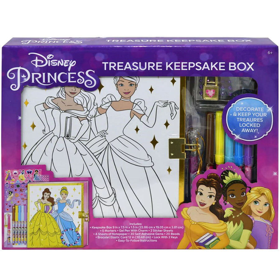 Disney Princess Treasure Keepsake Box With Stationery