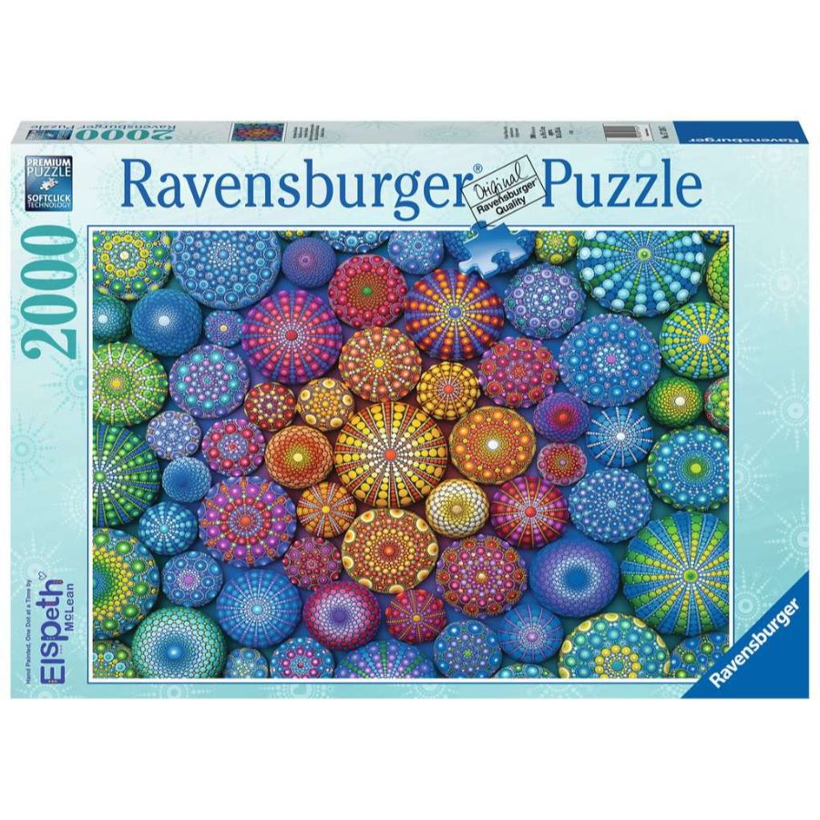 Ravensburger Puzzle 2000 Piece Radiating Rainbow Mandalas