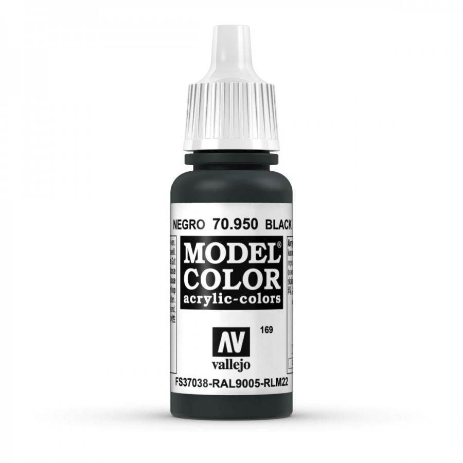 Vallejo Acrylic Paint Model Colour Black 17ml