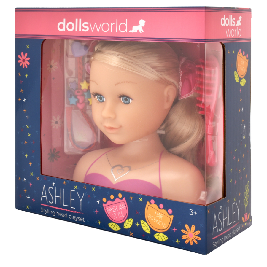 Dolls World Styling Head Ashley With Accessories