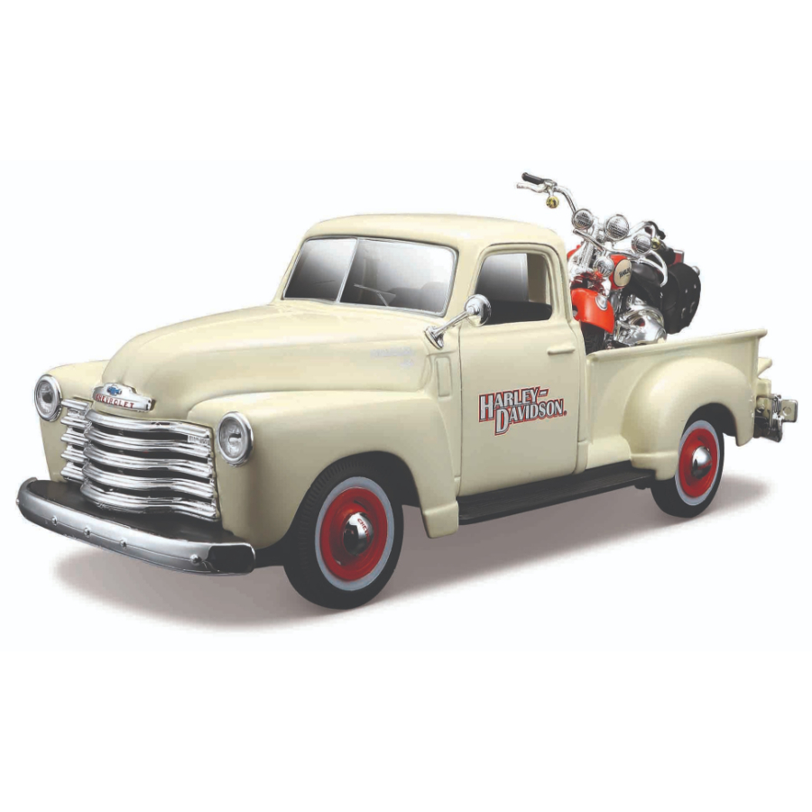 Maisto Diecast 1:24 Harley Davidson 1950 Chevrolet 3100 & 2001 Heritage Springer