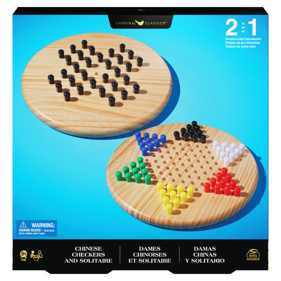 Cardinal Wooden Solitare & Chinese Checkers 2 In 1