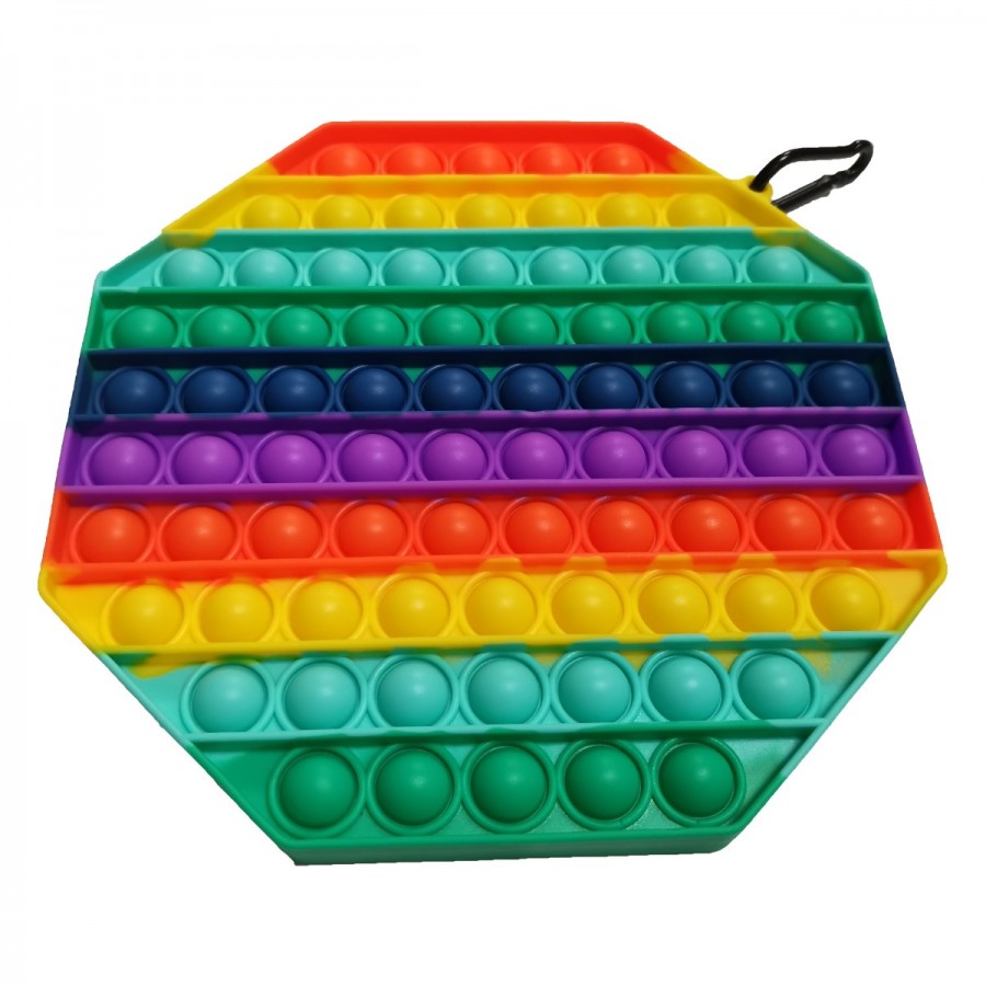 Pop It Fidget Toy Super Sized Rainbow Octagon
