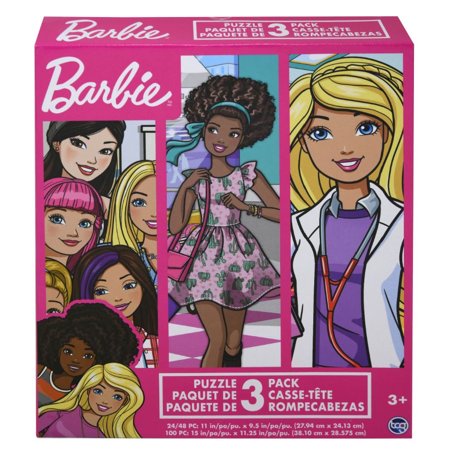 Barbie Puzzle 3 Pack Including 24 48 & 100 Piece Puzzles