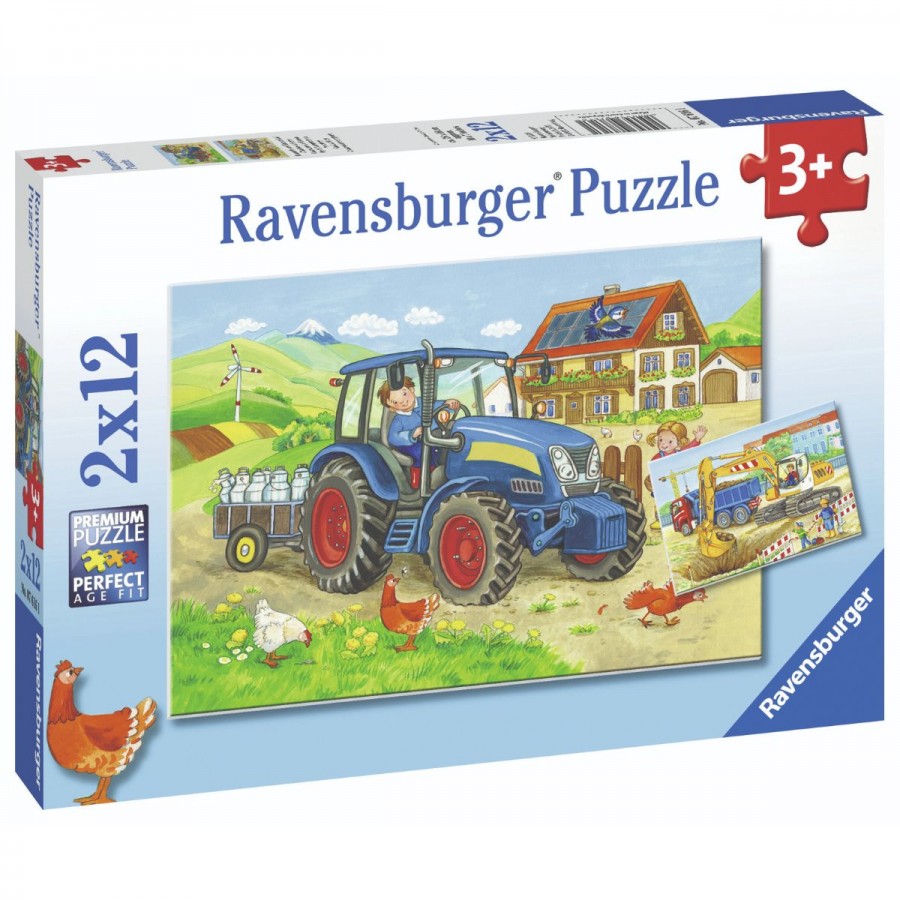 Ravensburger Puzzle 2x12 Piece Hard At Work